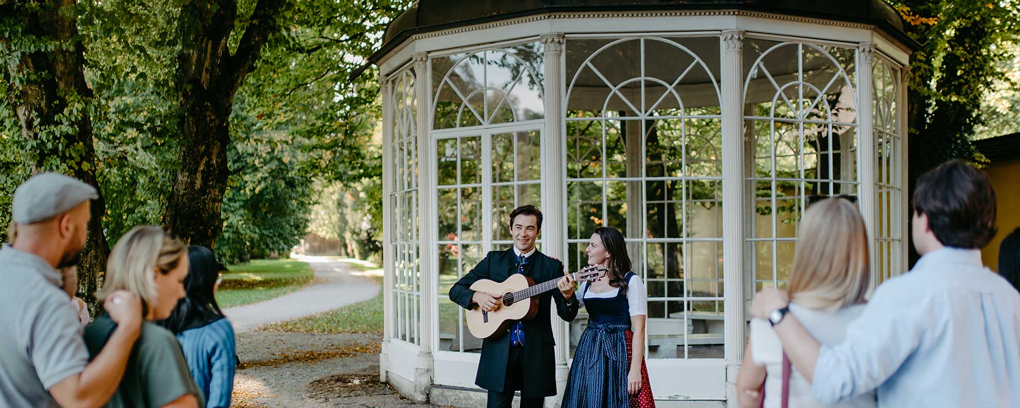 Live performance at the Sound of Music Pavilion in Hellbrunn during the weTours Private Sound of Maria Tour