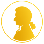 Golden silhouette of Mozart hairstyle, Mozart Signature Tours Salzburg