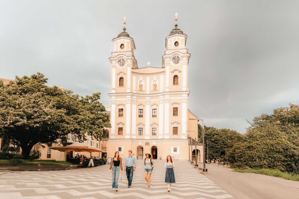 Mondsee wedding church visited on the Sound of Music Tour Salzburg and Lake District