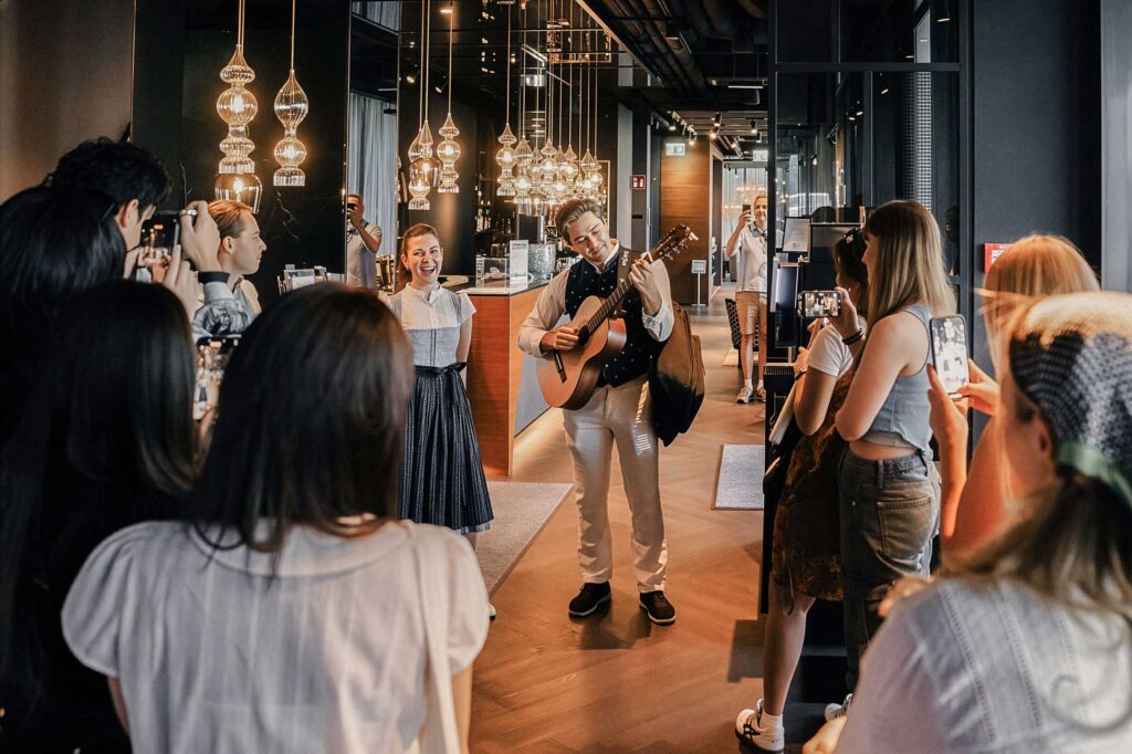 Musical welcome at the hotel during the Sound of Music Tour Salzburg and Lake District
