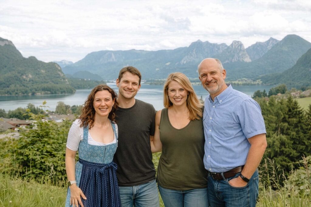 Scenic Wolfgangsee viewpoint on a Sound of Music Tour Salzburg and Lake District, showing iconic Sound of Music lake scenery, part of a Sound of Music countryside tour and classic Sound of Music tour from Salzburg