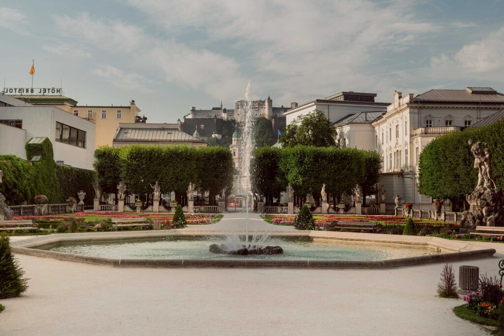 Mirabell Gardens fountain in Salzburg, Sound of Music filming location featured in the “Do-Re-Mi” sequence