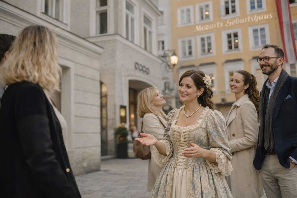 Mozarts Birthplace Salzburg Getreidegasse guided experience people