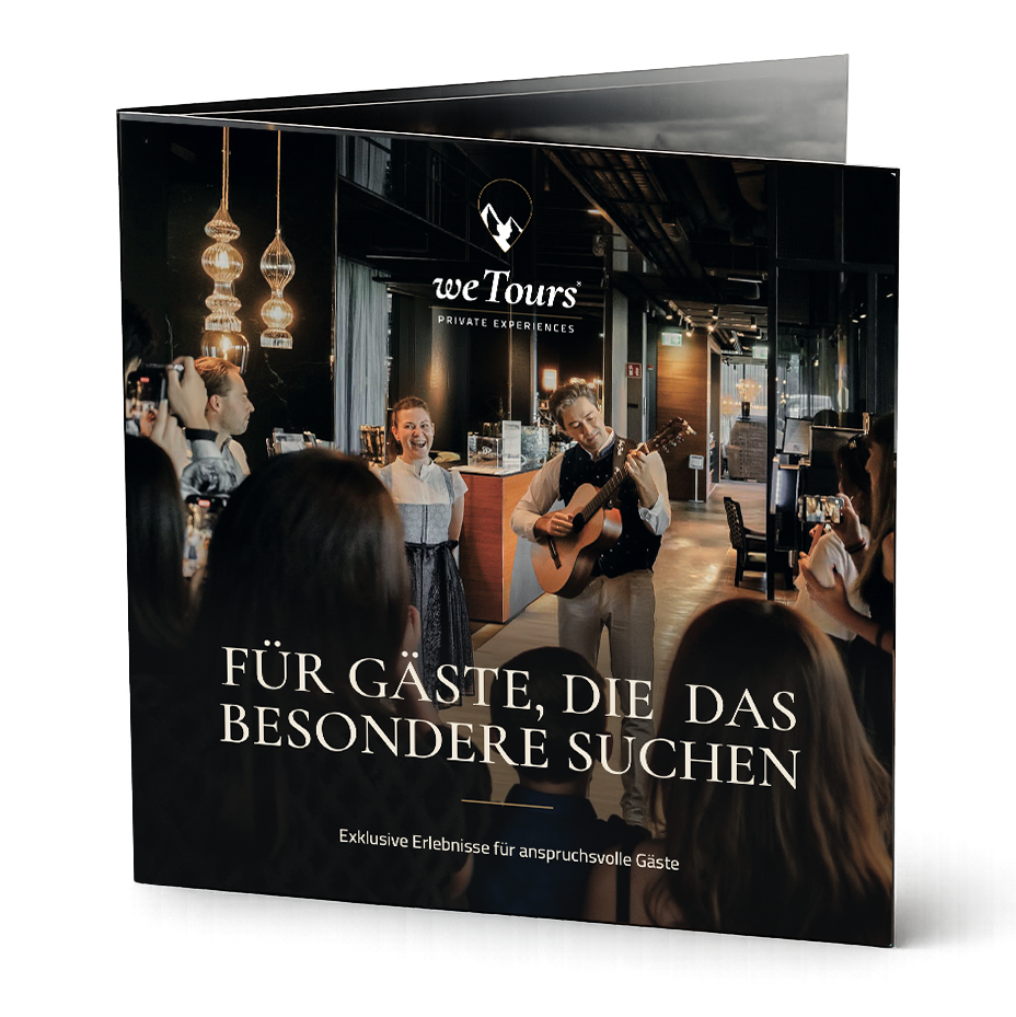 weTours Salzburg partnership brochure presenting exclusive guest experiences for hospitality partners