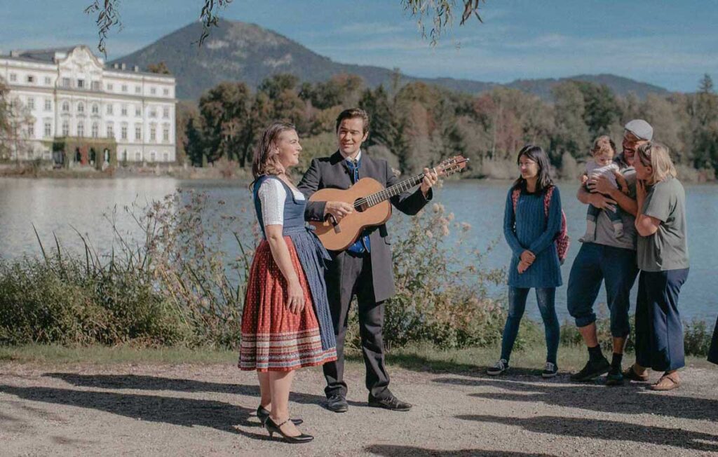 Live singers performing at Schloss Leopoldskron during a private Sound of Maria experience in Salzburg