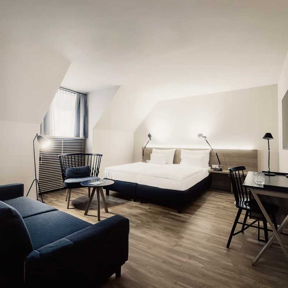 Guest Room at Schloss Leopoldskron Guest room at Schloss Leopoldskron, the iconic Sound of Music filming location in Salzburg