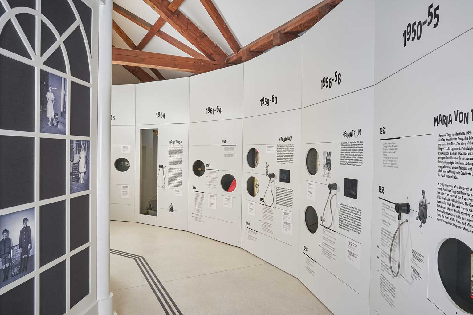 Sound of Music Salzburg timeline exhibition about the von Trapp family and film history